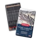 Derwent Tinted Charcoal Pencils, 4mm Core, Metal Tin, 12 Count (2301690)