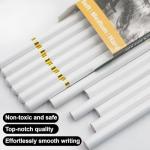 White Charcoal Pencils, Pack of 12 Charcoal Drawing Pencils, Charcoal Pencils for Artists, Art Supplies for Drawing and Highlighting.