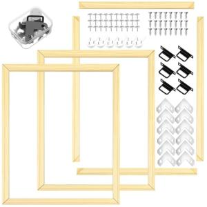 DoubleFill 3 Pack 16x20 Inch DIY Canvas Stretcher Bars Canvas Frame Wood Frames Kit Easy to Assemble for Prints, Posters, Oil Painting, Painting, Embroidery Stitch and Needlepoint Arts