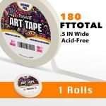TSSART White Art Tape Medium Tack - Masking Artists Tape for Drafting Art Watercolor Painting Canvas Framing - Acid Free 1/2Inch/ 0.5inch Wide 180FT Long