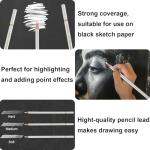 White Charcoal Pencils, Pack of 12 Charcoal Drawing Pencils, Charcoal Pencils for Artists, Art Supplies for Drawing and Highlighting.