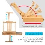 MEEDEN Studio Sketchbox Table Easel with Metal Lined Drawer - Adjustable Solid Beech Wood Tabletop Easel & Sketchbox Artist Easel with Storage, for Studio or Plein Air - Holds canvases up to 34" high