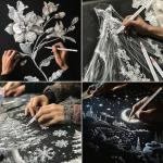 White Charcoal Pencils, Pack of 12 Charcoal Drawing Pencils, Charcoal Pencils for Artists, Art Supplies for Drawing and Highlighting.