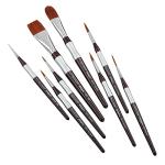 KINGART 1070C Premium 8 Pc. Precision Acrylic Artist Paint Brushes, Short Comfort Handle, Synthetic Taklon Hair for Acrylic, Oil, Watercolor and Gouache Paints, Gift Boxed, Set of 8
