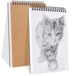 Utron 2 Pack Sketch Book, 5.8” x 8.3” Small Sketch Pad,100GSM/68LB Sketchbook for Drawing, A5 Drawing Paper, Thick Small Drawing Notebook for Painting Beginner, Artist (50 Sheets/Pack)