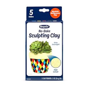 Crayola No Bake Sculpting Clay (5 Colors), 2oz Air Dry Modeling Clay, Crafting Supplies for Teens & Adults, Artistic Gift, 8+