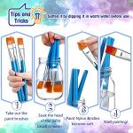 Zonon 10 Pcs 3/4 Inch Flat Paint Brushes Acrylic Painting Craft Accessories Small Watercolor Paint Brushes Bulk for Adult Artist Detail Oil Canvas Face(8.1 x 0.9 x 3/4 Inch,Sky Blue)