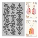 CHGCRAFT Striped Lace Clay Texture Mat Clay Modeling Pattern Pad Artistic Flowers Texture Sheets for Polymer Clay Making Earrings Jewerly Tools, 4×2.6 inch