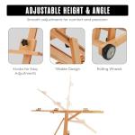 Houseables Easel for Painting, H Frame Easel, Painting Stand, Floor Standing, for Large Canvas, Adjustable, Tilt Flat, Rolling Wheels, Wood, Studio, Adults, Painters, Arts & Crafts, Fits 80” Canvas