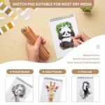 Utron 2 Pack Sketch Book, 5.8” x 8.3” Small Sketch Pad,100GSM/68LB Sketchbook for Drawing, A5 Drawing Paper, Thick Small Drawing Notebook for Painting Beginner, Artist (50 Sheets/Pack)