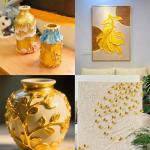 10.6 OZ Golden Acrylic Modeling Paste,with Plastic Bags,Modeling Paste for Textured Art,Golden Gel for 3D Art, Modeling Clay for DIY Crafts, Enhances Sculptures Material, Craft Enthusiast Sculpture