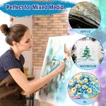 Zonon 10 Pcs 3/4 Inch Flat Paint Brushes Acrylic Painting Craft Accessories Small Watercolor Paint Brushes Bulk for Adult Artist Detail Oil Canvas Face(8.1 x 0.9 x 3/4 Inch,Sky Blue)