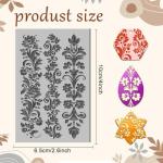 CHGCRAFT Striped Lace Clay Texture Mat Clay Modeling Pattern Pad Artistic Flowers Texture Sheets for Polymer Clay Making Earrings Jewerly Tools, 4×2.6 inch
