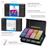 COLOUR BLOCK Soft Pastels for Artists - 80 Colors Square Chalk Soft Pastels Art Set in CARBON Box - Vibrant Pigments Art Kit for Painting, Drawing, Sketching, Hobbyist.