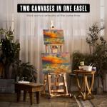 Houseables Easel for Painting, H Frame Easel, Painting Stand, Floor Standing, for Large Canvas, Adjustable, Tilt Flat, Rolling Wheels, Wood, Studio, Adults, Painters, Arts & Crafts, Fits 80” Canvas