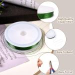 Cheriswelry 28 Gauge Green Copper Wire Bendable Metal Craft Wire Flexible Soft Jewelry Beading Wire 0.3mm Tarnish Resistant Wire for Sculpting Armature Artistic Floral Garden Wrapping DIY Accessory