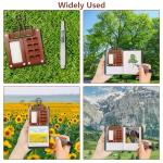 HINGTAI 8 Grid Miniature Wooden Watercolor Painting Palette Kit with Portable Sketchbook and Water Pen, Travel Watercolor Palette Set for Artists