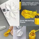 10.6 OZ Golden Acrylic Modeling Paste,with Plastic Bags,Modeling Paste for Textured Art,Golden Gel for 3D Art, Modeling Clay for DIY Crafts, Enhances Sculptures Material, Craft Enthusiast Sculpture