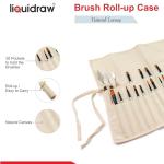 30-Pocket Roll-Up Brush Holder for Artists