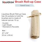 30-Pocket Roll-Up Brush Holder for Artists