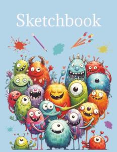 Colorful Monster Sketchbook for Kids - 120 Pages