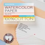 MEEDEN 50 Pack Mini Cold Press Watercolor Cards