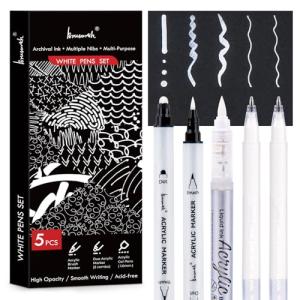 Brusarth 5-Pack White Gel Pen Set