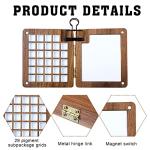 Portable Walnut Wood Watercolor Palette with Clips