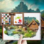 Portable Walnut Wood Watercolor Palette with Clips
