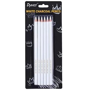 White Charcoal Drawing Pencils Set - 6 Pieces