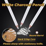 White Charcoal Drawing Pencils Set - 6 Pieces