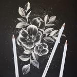 White Charcoal Drawing Pencils Set - 6 Pieces