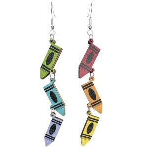 Colorful Double-Sided Paint Brush Charm Earrings
