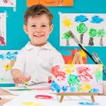 6-Pack 9-Inch Tabletop Wood Easels for Painting