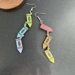 Colorful Double-Sided Paint Brush Charm Earrings