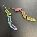 Colorful Double-Sided Paint Brush Charm Earrings