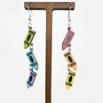 Colorful Double-Sided Paint Brush Charm Earrings