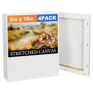 8x10 Inch Canvas Boards - 4 Pack