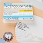 MEEDEN 100% Cotton Watercolor Paper Block, 20 Sheets