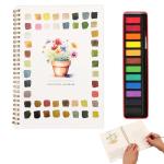 Beginner Watercolor Workbook with 12 Color Paint Set