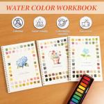 Beginner Watercolor Workbook with 12 Color Paint Set