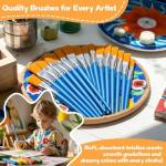 40 Pcs Flat Paint Brushes for All Mediums