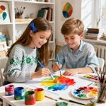 40 Pcs Flat Paint Brushes for All Mediums