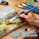 40 Pcs Flat Paint Brushes for All Mediums