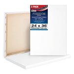 24x36 Inch Stretched Canvas, 3-Pack, Artist Quality
