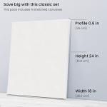 ARTEZA Large Blank Canvas Pack, 18 x 24 Inches