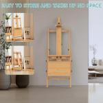 Adjustable Wood H-Frame Easel with Storage Drawer