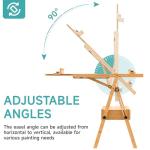 Adjustable Wood H-Frame Easel with Storage Drawer