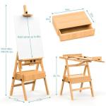 Adjustable Wood H-Frame Easel with Storage Drawer