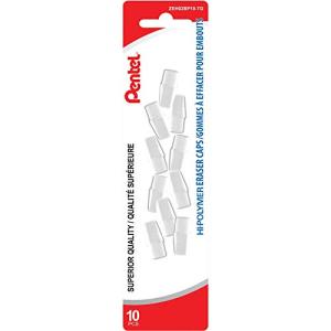 Pentel Hi-Polymer White Cap Erasers, Set of 10